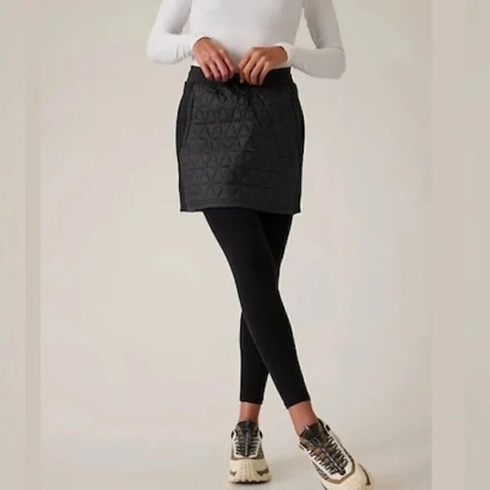 Athleta Apres Ski Skirt Quilted Black Size 16